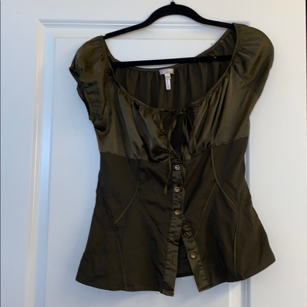 Green Top w/Open front-Size M Worn once